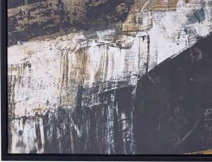 Beliani Obraz na płótnie w ramie abstrakcyjny 63 x 93 cm czarno-biały STATTE 4