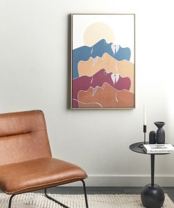 Beliani Obraz na płótnie w ramie abstrakcyjny 63 x 93 cm wielokolorowy FASANO 2