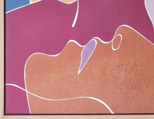 Beliani Obraz na płótnie w ramie abstrakcyjny 63 x 93 cm wielokolorowy FASANO 4