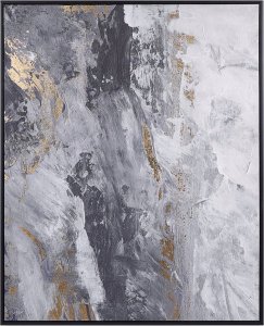 Beliani Obraz na płótnie w ramie abstrakcyjny 83 x 103 cm szary JESI 1