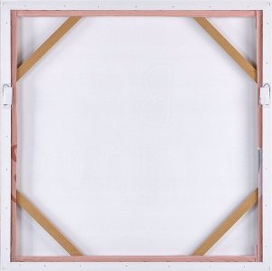 Beliani Obraz na płótnie w ramie napis 63 x 63 cm różowy TAURISANO 3