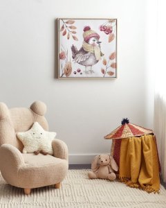 Beliani Obraz na płótnie w ramie ptak 63 x 63 cm wielokolorowy CASTRO 2