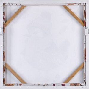 Beliani Obraz na płótnie w ramie ptak 63 x 63 cm wielokolorowy CASTRO 3