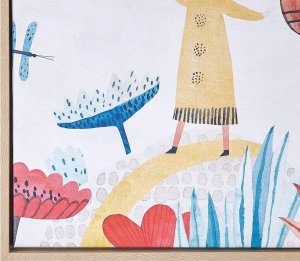 Beliani Obraz na płótnie w ramie postacie 93 x 63 cm wielokolorowy BIBBIENA 4