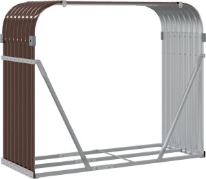 Drewutnia vidaXL Stojak na drewno, brązowy, 120x45x100 cm, stal galwanizowana 6
