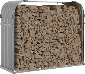 Drewutnia vidaXL Stojak na drewno, jasnoszary, 120x45x100 cm, stal galwanizowana 3