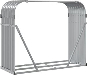 Drewutnia vidaXL Stojak na drewno, jasnoszary, 120x45x100 cm, stal galwanizowana 6