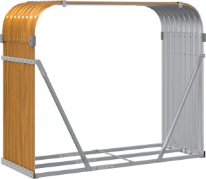 Drewutnia vidaXL Stojak na drewno, jasny brąz, 120x45x100 cm, stal galwanizowana 6