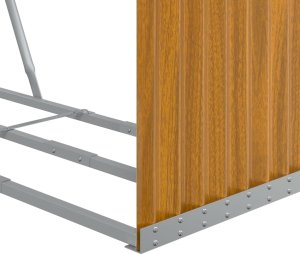 Drewutnia vidaXL Stojak na drewno, jasny brąz, 120x45x100 cm, stal galwanizowana 7