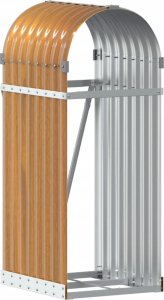 Drewutnia vidaXL Stojak na drewno, jasny brąz, 40x45x100 cm, stal galwanizowana 2