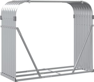 Drewutnia vidaXL Stojak na drewno, srebrny, 120x45x100 cm, stal galwanizowana 6