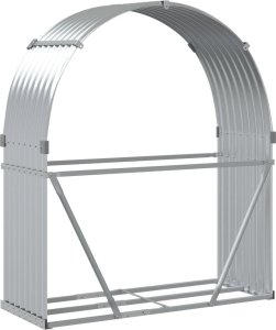 Drewutnia vidaXL Stojak na drewno, srebrny, 120x45x140 cm, stal galwanizowana 6