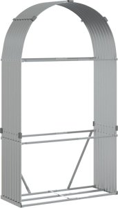 Drewutnia vidaXL Stojak na drewno, srebrny, 120x45x210 cm, stal galwanizowana 2