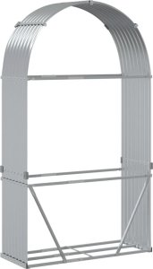 Drewutnia vidaXL Stojak na drewno, srebrny, 120x45x210 cm, stal galwanizowana 6