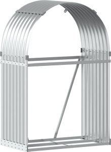 Drewutnia vidaXL Stojak na drewno, srebrny, 80x45x120 cm, stal galwanizowana 2