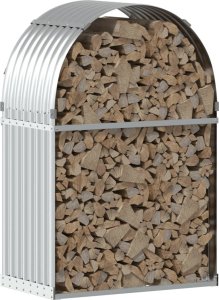 Drewutnia vidaXL Stojak na drewno, srebrny, 80x45x120 cm, stal galwanizowana 3