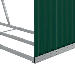 Drewutnia vidaXL Stojak na drewno, zielony, 120x45x100 cm, stal galwanizowana 7