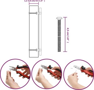 vidaXL Uchwyty do szafek, 20 szt., czarne, 224 mm, stal nierdzewna 9
