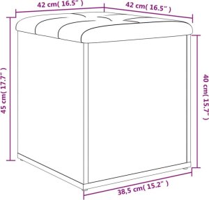 vidaXL vidaXL Ławka ze schowkiem, szary dąb sonoma, 42x42x45 cm 10