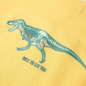 vidaXL Koszulka dziecięca z dinozaurem, jasna ochra, 128 4