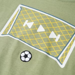 vidaXL Koszulka dziecięca, z bramką do piłki nożnej, jasne khaki, 116 4