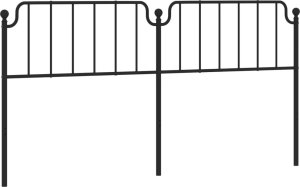 vidaXL Metalowe wezgłowie, czarne, 200 cm 2