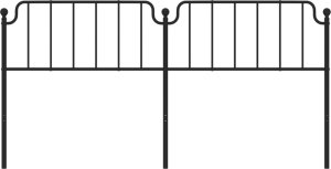 vidaXL Metalowe wezgłowie, czarne, 200 cm 3