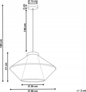 Lampa wisząca Beliani Lampa wisząca beżowa PALMETTO 10