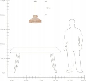Lampa wisząca Beliani Lampa wisząca rattanowa z beżowym BATALI 6