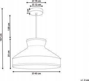 Lampa wisząca Beliani Lampa wisząca rattanowa z beżowym BATALI 7