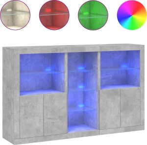 vidaXL Szafka z oświetleniem LED, szarość betonu, 162x37x100 cm 2