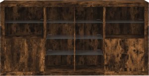 vidaXL vidaXL Szafka z oświetleniem LED, przydymiony dąb, 202x37x100 cm 6