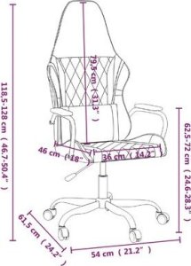 Fotel vidaXL Masujący fotel gamingowy, czarno-czerwony, sztuczna skóra 13