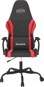 Fotel vidaXL Masujący fotel gamingowy, czarno-czerwony, sztuczna skóra 3