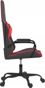 Fotel vidaXL Masujący fotel gamingowy, czarno-czerwony, sztuczna skóra 4
