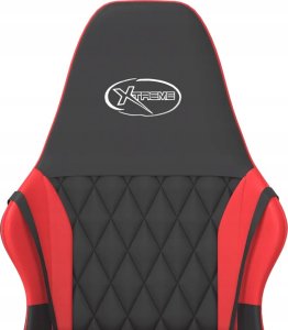 Fotel vidaXL Masujący fotel gamingowy, czarno-czerwony, sztuczna skóra 8