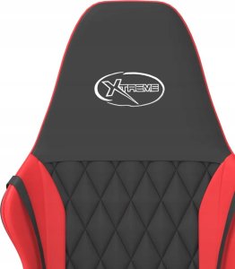 Fotel vidaXL Masujący fotel gamingowy, czarno-czerwony, sztuczna skóra 9