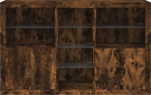 vidaXL Szafka z oświetleniem LED, przydymiony dąb, 162x37x100 cm 6