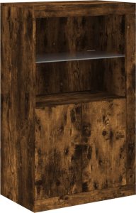 vidaXL Szafka z oświetleniem LED, przydymiony dąb, 162x37x100 cm 10