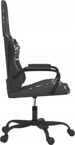 Fotel vidaXL Masujący fotel gamingowy, czarny i moro, sztuczna skóra 4