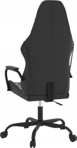 Fotel vidaXL Masujący fotel gamingowy, czarny i moro, sztuczna skóra 5