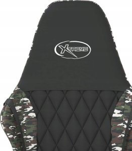 Fotel vidaXL Masujący fotel gamingowy, czarny i moro, sztuczna skóra 9