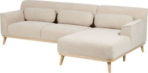 Beliani Narożnik sztruksowy lewostronny beżowy SIMOS 4