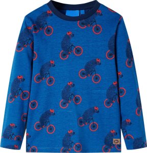 vidaXL Piżama dziecięca z długimi rękawami, misie na rowerach, morska, 104 2