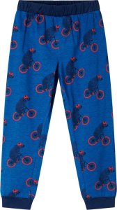 vidaXL Piżama dziecięca z długimi rękawami, misie na rowerach, morska, 128 4