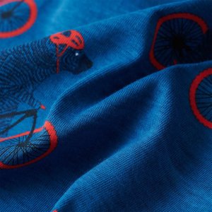 vidaXL Piżama dziecięca z długimi rękawami, misie na rowerach, morska, 128 9