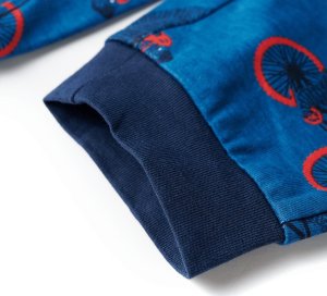 vidaXL Piżama dziecięca z długimi rękawami, misie na rowerach, morska, 92 8