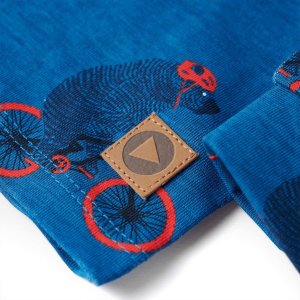 vidaXL Piżama dziecięca z długimi rękawami, misie na rowerach, morska, 92 9