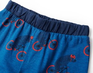 vidaXL Piżama dziecięca z długimi rękawami, misie na rowerach, morska, 116 7