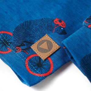 vidaXL Piżama dziecięca z długimi rękawami, misie na rowerach, morska, 116 10